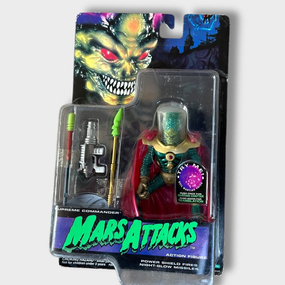 1990s Mars Attacks Supreme Commander Action Figure- Vintage – Topps – New in Box